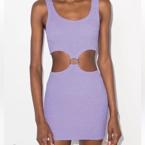 Hunza G Dresses & Skirts - Hunza G Lilac Cut-Out Mini Dress